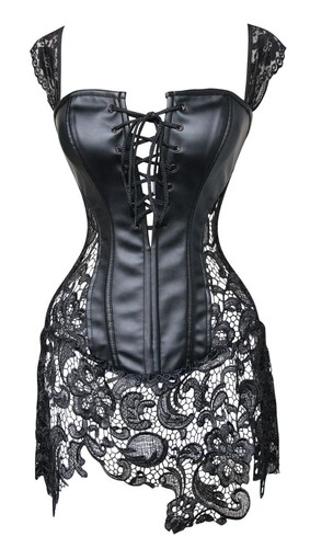 Corsetto burlesco finta pelle - corsetto,