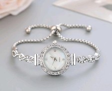 Orologio Bracciale Donna Al Quarzo E Strass Luminoso