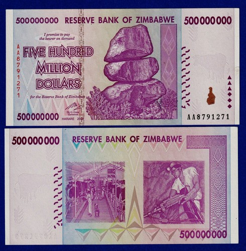 Zimbabwe 500 million dollars - zimbabwe,