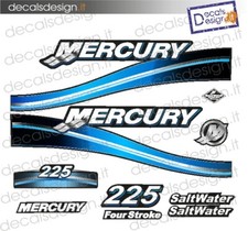 Adesivi motore marino fuoribordo Mercury 225 optimax saltwater gommone stickers