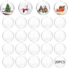 20 Palline Di Natale Trasparenti, Palline Di Decorazione in Acrilico, Palline Di
