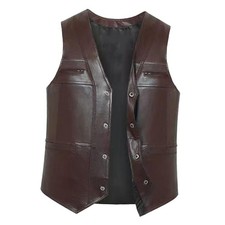Gilet da uomo in pelle PU