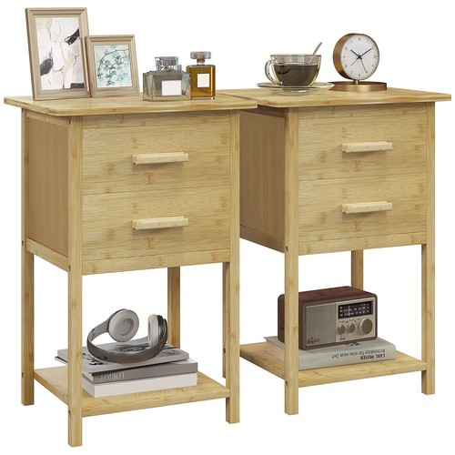 Homcom set comodini - comodini, con