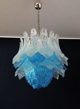 talian vintage Murano Glass chandelier - 38 glasses - blue and trasparent