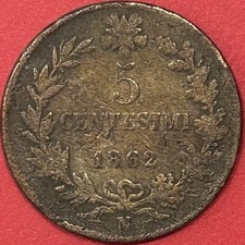 Moneta 5 Centesimi 1862 N