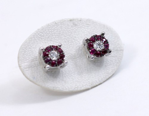 18kt white gold ruby diamond - gold,
