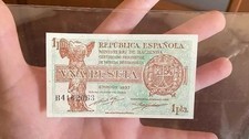 SPAGNA 1 PESETA 1937 KM94 FIOR DI STAMPA UNCIRCULATED CARTA CROCCANTE E NATURALE
