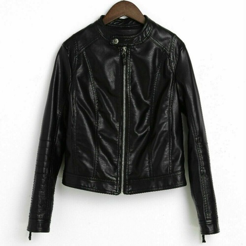 Womens faux leather biker - faux,