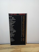Tabella Listino Prezzi Bar 70x35cm