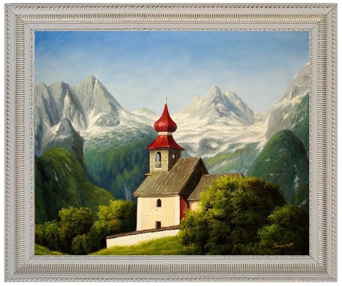 Quadro dipinto olio chiesa - quadro,
