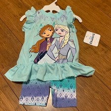 Disney Frozen II ELSA & ANA 2-Piece Set Bike Shorts T-Shirt size 2t
