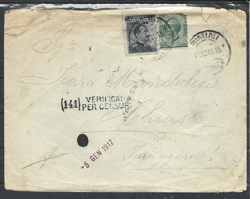 1917 busta con censura - busta, da