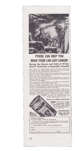 1942 stampa pubblicità pyroil - stampa,
