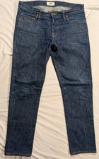 Jeans Tellason Stock uomo taglia 34 x 32 vita media slim conici bottoni mosca