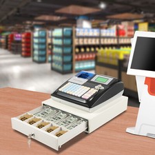 Registratore di cassa elettronico 48 chiavi registratore di cassa commerciale con cassetto schermo led