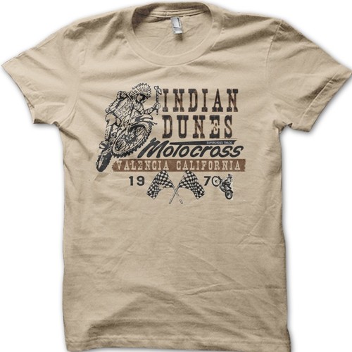 Shirt vintage biker - t-shirt, dune