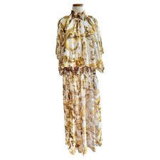 Abito Versace Couture taglia 42 maxi abito Natale Capodanno lungo elegante oro