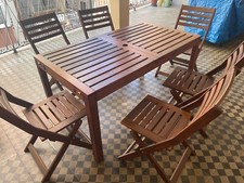 tavolo in legno da giardino   6 sedie