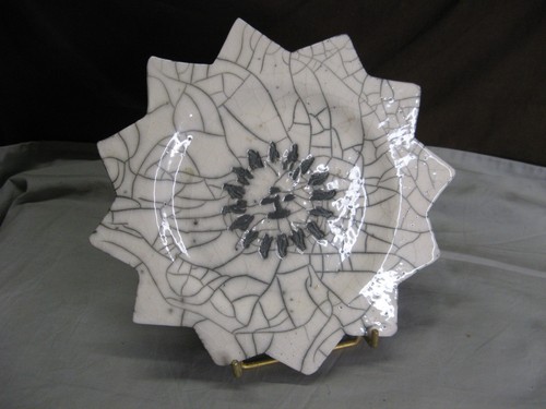 Superbe assiette raku soleil - superbe,