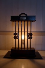 Lampada da tavolo vintage fatta a mano parrucchiere salone realizzata da Kerka stile ondeggiante Londra