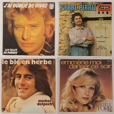 4x dischi  Perret,M Delpech,M. Thorr,JOHNNY HALLYDAY les filles- 45 giri Francia