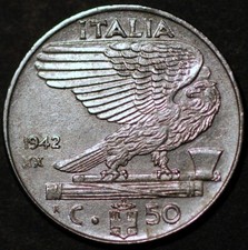 Italia 50 Centesimi 1942 KM#