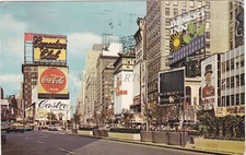 NEW YORK CITY - Times Square, Cartolina 1970 Coca Cola