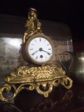 Antico orologio in bronzo dorato pendola da tavolo  antiquariato