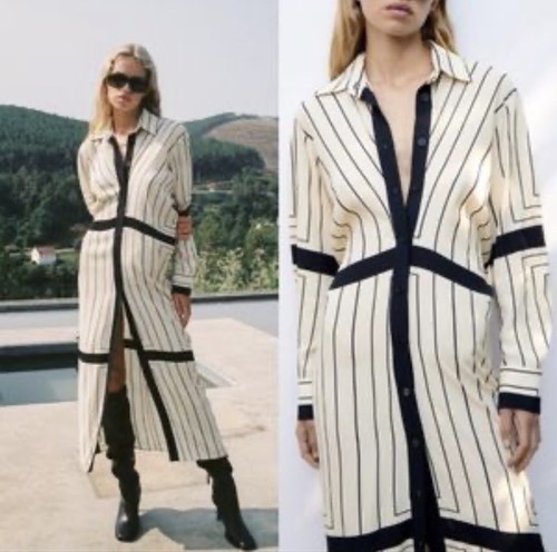 Abito camicia lunga midi - , a