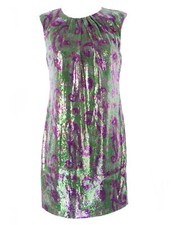 Abito Con Paillettes Stampato