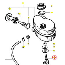 Raccordo rubinetto serbatoio olio miscelatore per VESPA COSA T5 PX PE RALLY 125 