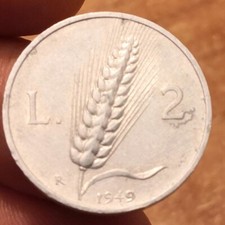 2 Lire 1949 Spiga, Italia