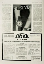 1837.Old.Vintage Advertising.ZENITH SUPREMAZIA TECNICA..SAFAR.Pubblicità d'Epoca