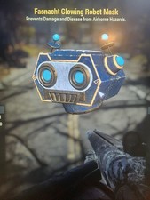 Glowing Robot Mask Fallout 76 PS4 Ps5