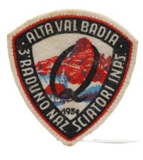 patch raduno nazionale sciatori inps ski 1954 alta val badia stoffa omerale