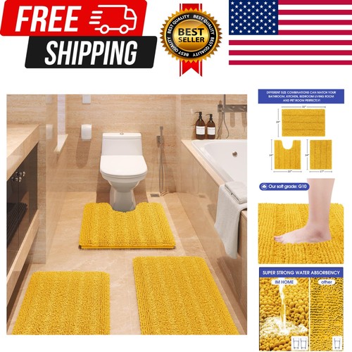 Tappeto bagno rigato giallo - bagno,