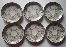 6 PIATTINI PER SERVIZIO DA THE DECORO IN ARGENTO - RICHARD GINORI - VINTAGE