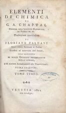 ELEMENTI DI CHIMICA di  G A Chaptal TOMO 3 1801 Venezia I edizione libro antico
