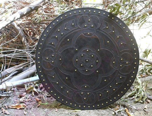 Antico scudo tondo legno - scudo,