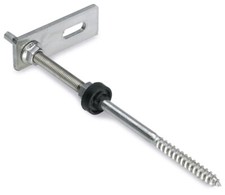 STAFFA INOX PANNELLI SOLARI VITE DOPPIA FILETTATURA M 10 X 250 MM TETTO A COPPI