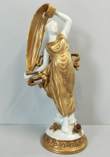 SCULTURA Ballerina STATUINA CERAMICA BIANCA DORATA Ginori Capodimonte EPOCA '900