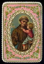 antico santino cromo-holy card  S.ANTONIO DA PADOVA