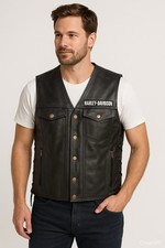 Harley Davidson Giubbotto Uomo PISTON II Nero Pelle Spessa
