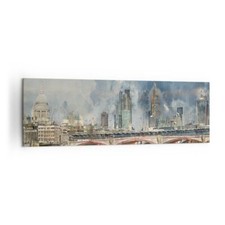Quadro su Tela 160x50cm Londra acquerello panorama Stampe Immagini Quadri Murale