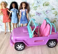 Barbie Jeep 2019 Viola Rosa Blu Veicolo Fuoristrada Bambola Auto con 3 Bambole