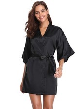 Vlazom Kimono in Raso da Donna Accappatoi e Vestaglie Satin Pigiama (F1e)