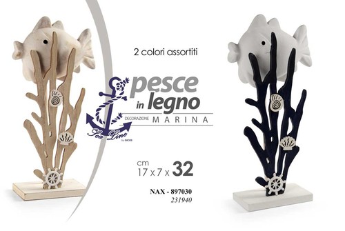 Pesce decorativo legno - pesce, da