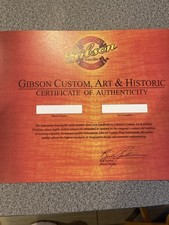 Gibson Custom Shop Certificato