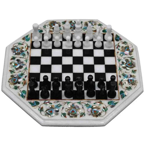 Set scacchi marmo bianco - scacchi,