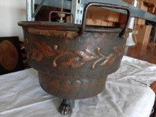 Paiolo In Rame decorato pentola secchio porta fiori pianta 2.6 kg zampe leone
